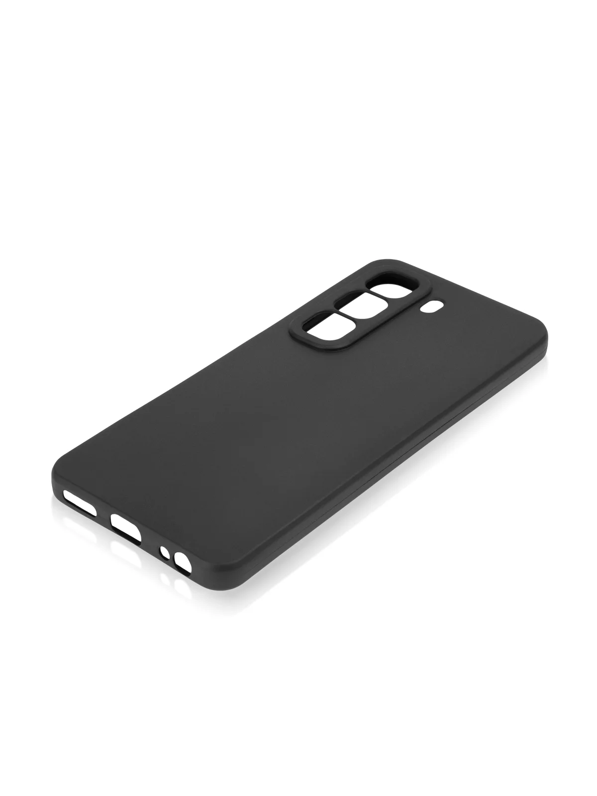 Черный чехол для Infinix Hot 50 4G силиконовый BROSCORP матовый/ прозрачный тонкий, защита камер