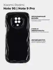 Черный чехол для Xiaomi Redmi Note 9S / Note 9 Pro (Ноут 9с) противоударный