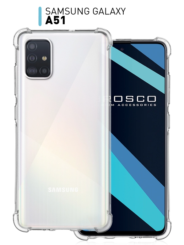 Чехол противоударный ROSCO для Samsung Galaxy A51, силиконовый, с усиленными углами