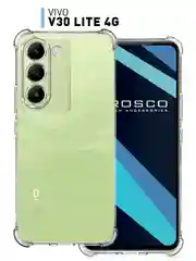 Прозрачный противоударный чехол для Vivo V30 Lite 4G силиконовый ROSCO прозрачный с усиленными углами