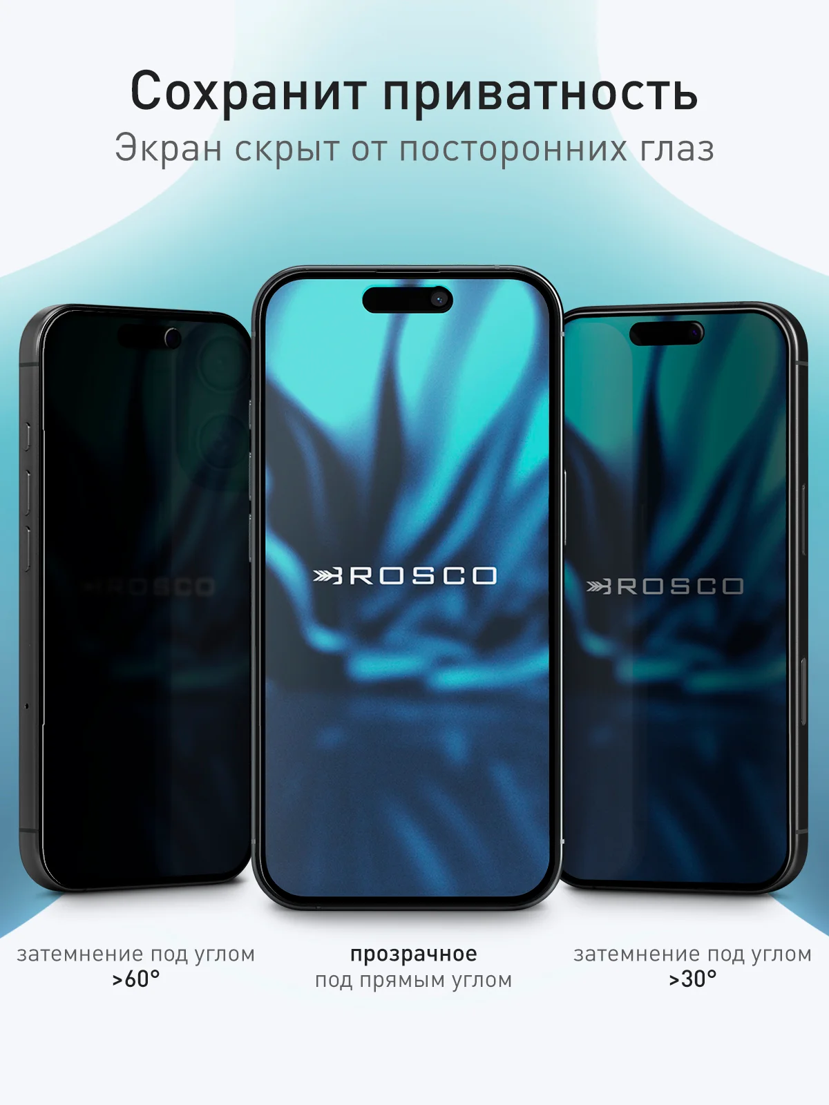 Черный 1-2шт стекло для iPhone 16 защитное ROSCO олеофобное покрытие с рамкой, матовое, антишпион