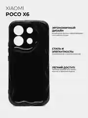 Черный чехол для Xiaomi Poco X6 (Сяоми Поко Х6), противоударный