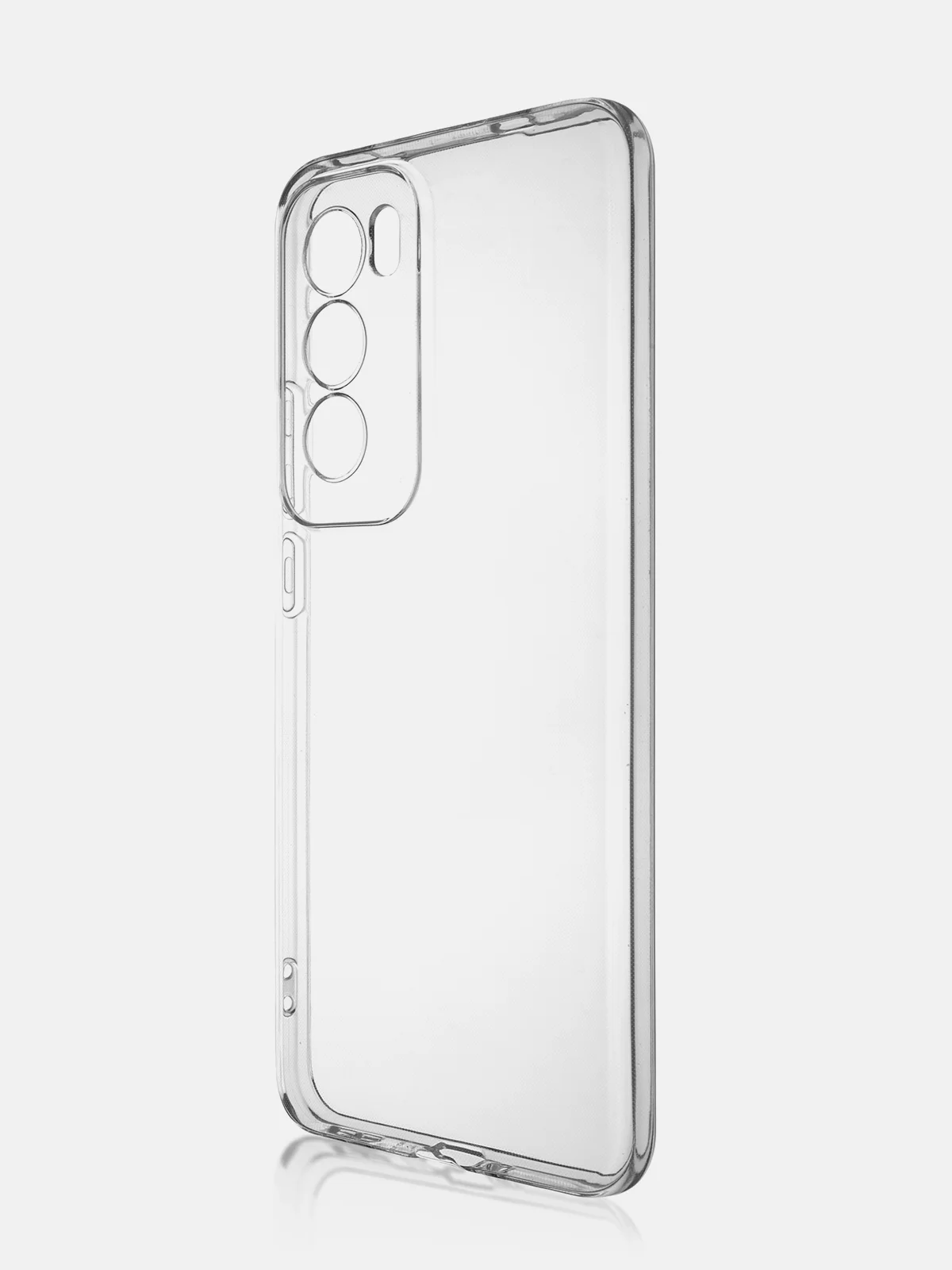 Прозрачный чехол для Oppo Reno 12 Pro силиконовый ROSCO матовый/ прозрачный тонкий с защитой камер