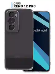 Прозрачный чехол для Oppo Reno 12 Pro силиконовый ROSCO матовый/ прозрачный тонкий с защитой камер