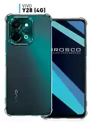 Прозрачный чехол для Vivo Y28 4G противоударный силиконовый ROSCO прозрачный с усиленными углами