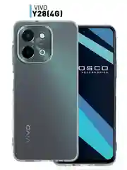 Прозрачный чехол для Vivo Y28 4G силиконовый ROSCO матовый/ прозрачный тонкий с защитой камер