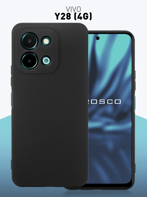 Чехол для Vivo Y28 4G силиконовый ROSCO матовый/ прозрачный тонкий с защитой камер