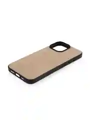 Бежевый люксовый чехол для iPhone 16 Pro Max алькантара ROSCO, замшевый, силиконовая окантовка