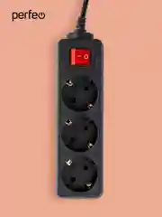Сетевой удлинитель Perfeo "Powermate" с кнопкой, 3,0 м, 3 розетки, черный (PF-PM-3/3,0-B)