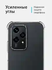 Прозрачный чехол для Honor 200 Lite противоударный, силиконовый, ROSCO прозрачный с усиленными углами