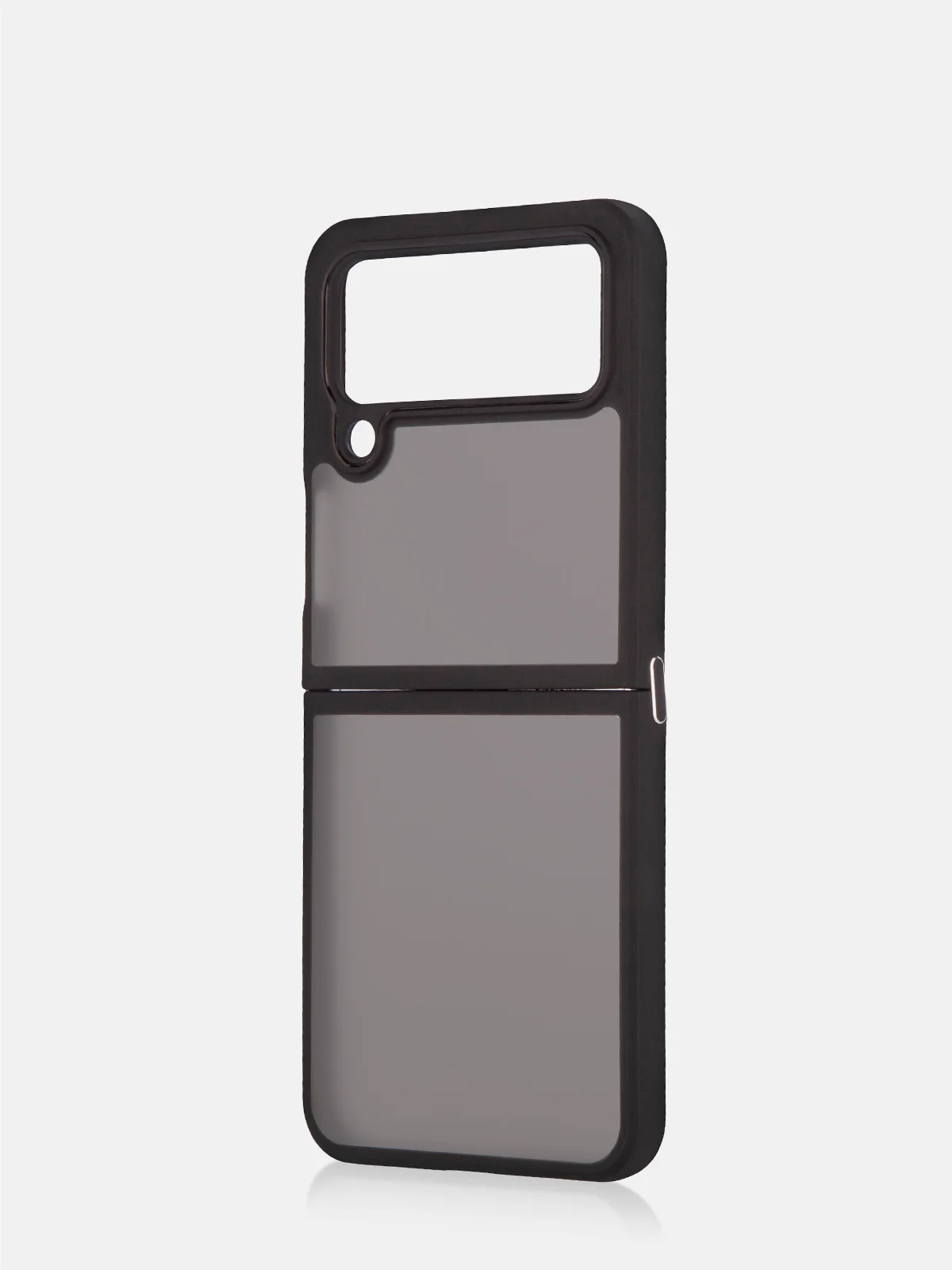 Черный чехол для Samsung Galaxy Z Flip 4, пластиковый Rosco противоударный, силиконовая окантовка
