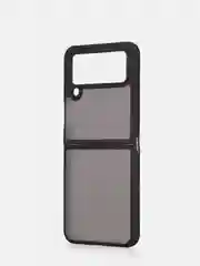 Черный чехол для Samsung Galaxy Z Flip 4, пластиковый Rosco противоударный, силиконовая окантовка