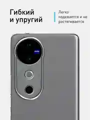 Прозрачный чехол для Vivo V40 силиконовый ROSCO матовый/ прозрачный тонкий с бортиком- защитой камер
