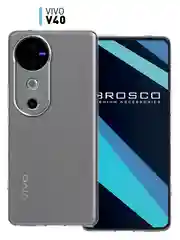 Прозрачный чехол для Vivo V40 силиконовый ROSCO матовый/ прозрачный тонкий с бортиком- защитой камер