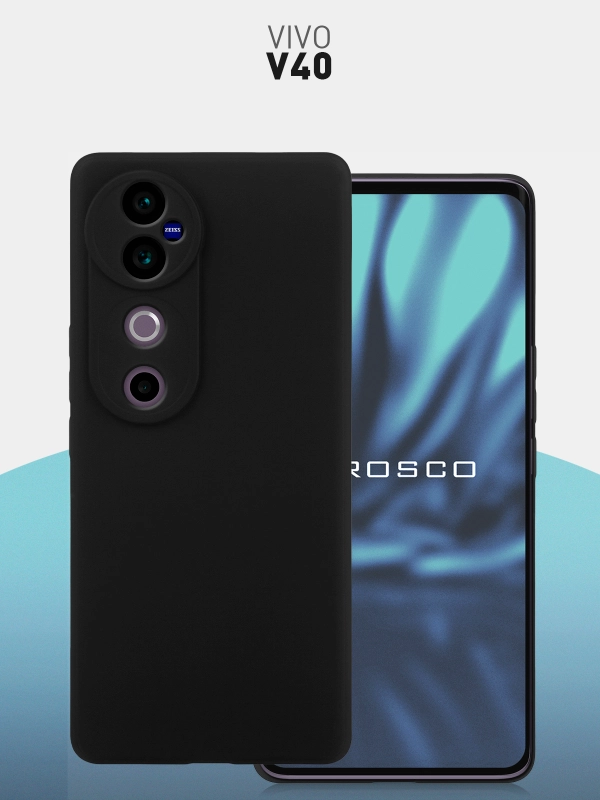 Чехол для Vivo V40 силиконовый ROSCO матовый/ прозрачный тонкий с бортиком- защитой камер