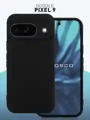 Черный чехол для Google Pixel 9 силиконовый ROSCO матовый тонкий с бортиком защитой вокруг камер