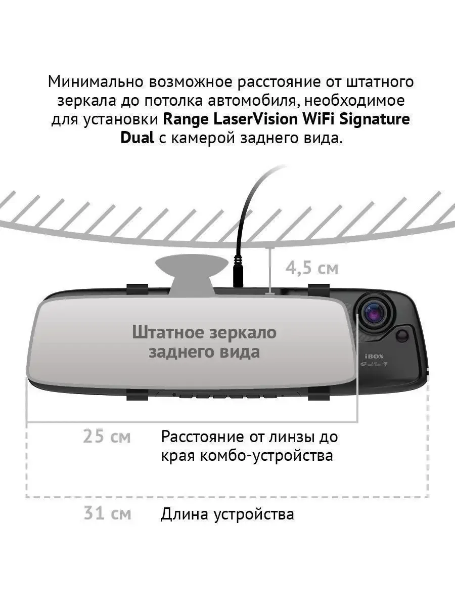 Видеорегистратор-зеркало iBOX Range + Камера заднего вида RC FHD11