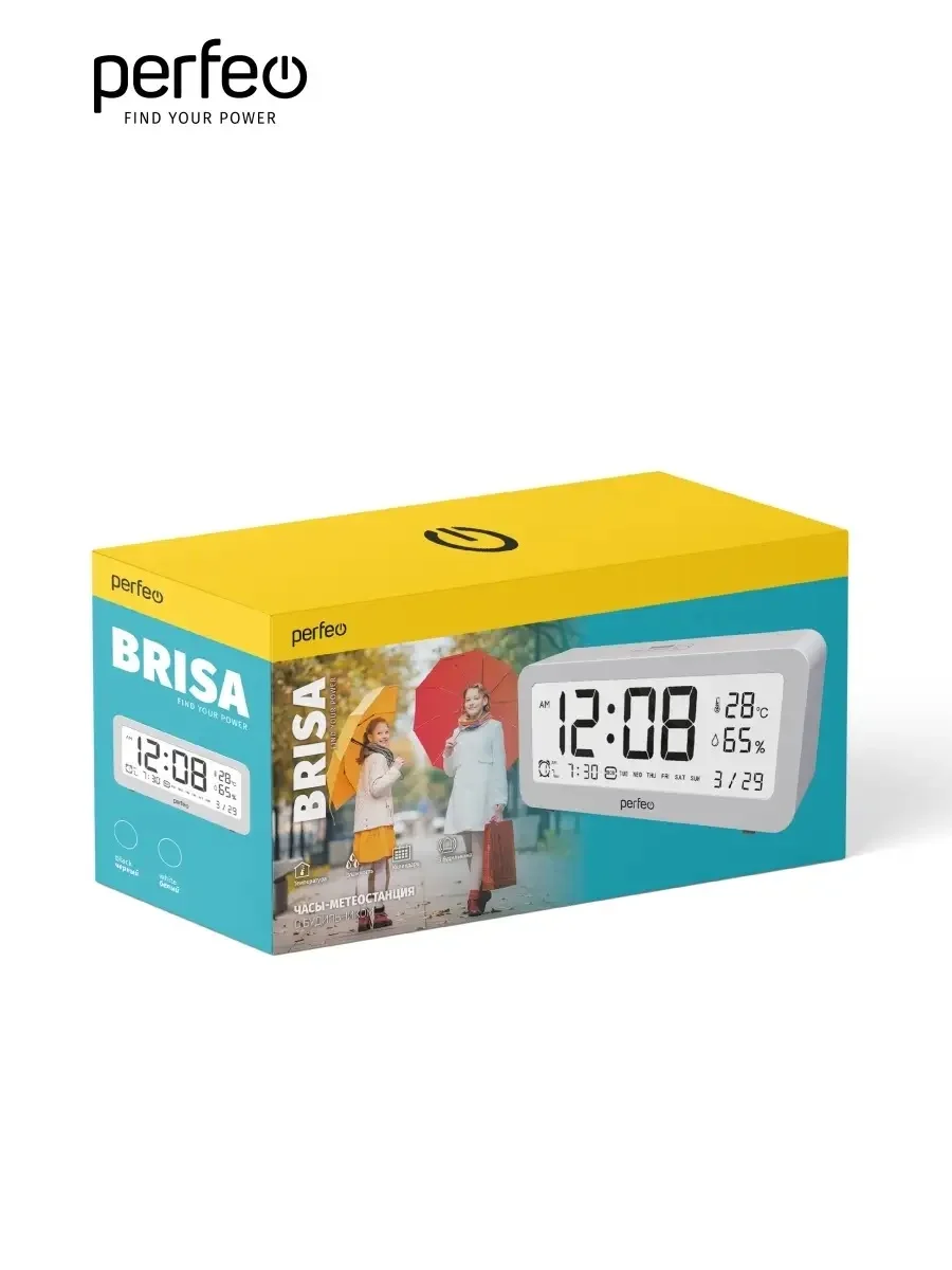 Часы-метеостанция Perfeo "Brisa", белый