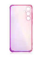 Пурпурный чехол для Samsung Galaxy A55 противоударный силиконовый ROSCO прозрачный с защитой углов