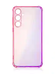 Пурпурный чехол для Samsung Galaxy A55 противоударный силиконовый ROSCO прозрачный с защитой углов
