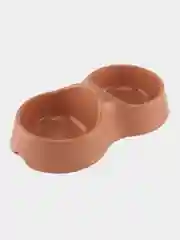 Коричневый миска для кошек и собак, двойная