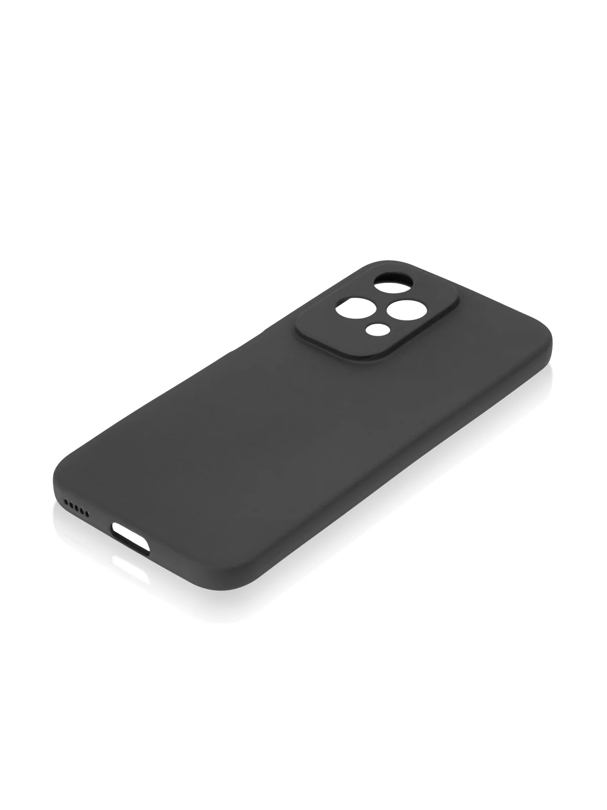 Черный чехол для Honor 200 Lite силиконовый ROSCO матовый / прозрачный с бортиком защитой камер
