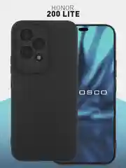 Чехол для Honor 200 Lite силиконовый ROSCO матовый / прозрачный с бортиком защитой камер