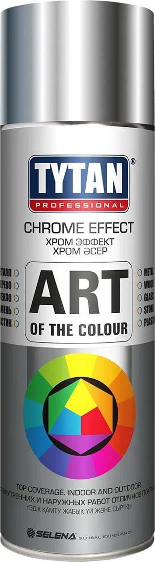 Аэрозольная краска Tytan Professional Art of the color, глянцевая, 400 мл, хром