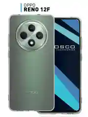 Прозрачный чехол для Oppo Reno 12F силиконовый ROSCO матовый/ прозрачный тонкий с защитой камер
