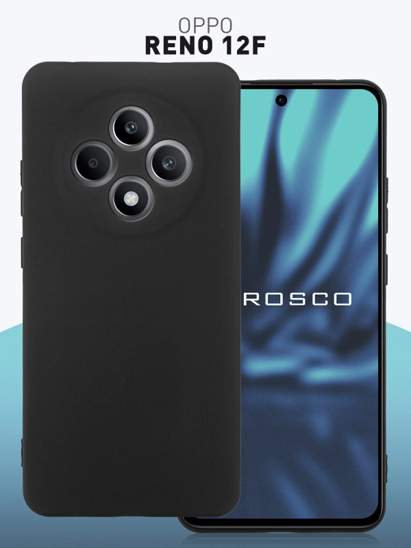 Чехол для Oppo Reno 12F силиконовый ROSCO матовый/ прозрачный тонкий с защитой камер