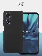 Черный чехол для Oppo A60 силиконовый ROSCO матовый/ прозрачный тонкий с защитой камер