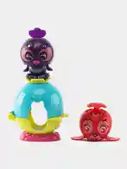 Желтый шар-трансформер "Zoobles", наборы Зубликов с магнитными карточками 2 шт + домик 3 цвета