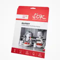 Фотобумага глянцевая, формат А4, плотность 160г/м2, 50 листов SA4160050G, бренд SOK