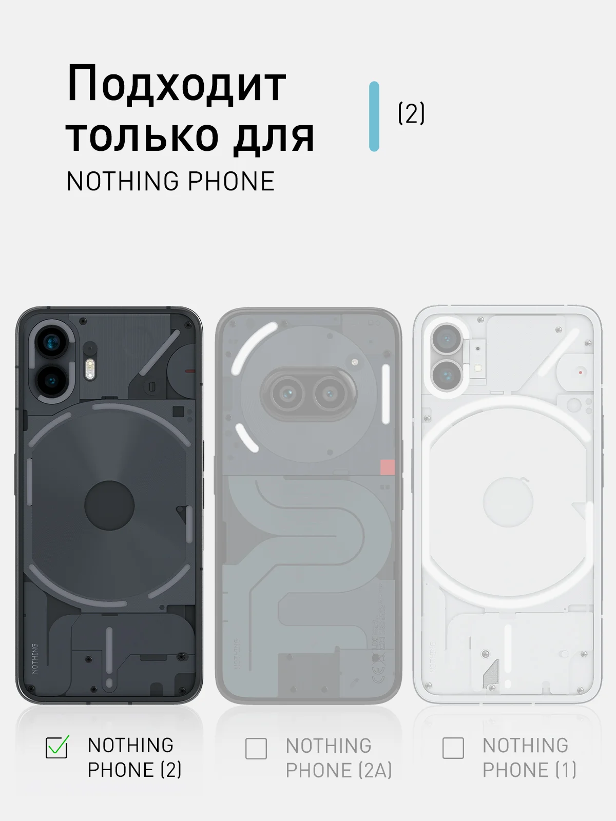 Прозрачный чехол для Nothing Phone (2) пластиковый с силиконовой окантовкой ROSCO противоударный