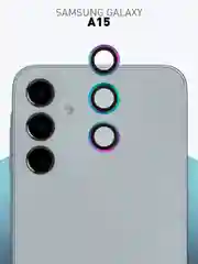 Стекло на камеру для Samsung Galaxy A15 защитное ROSCO, закаленное, накладки с рамкой