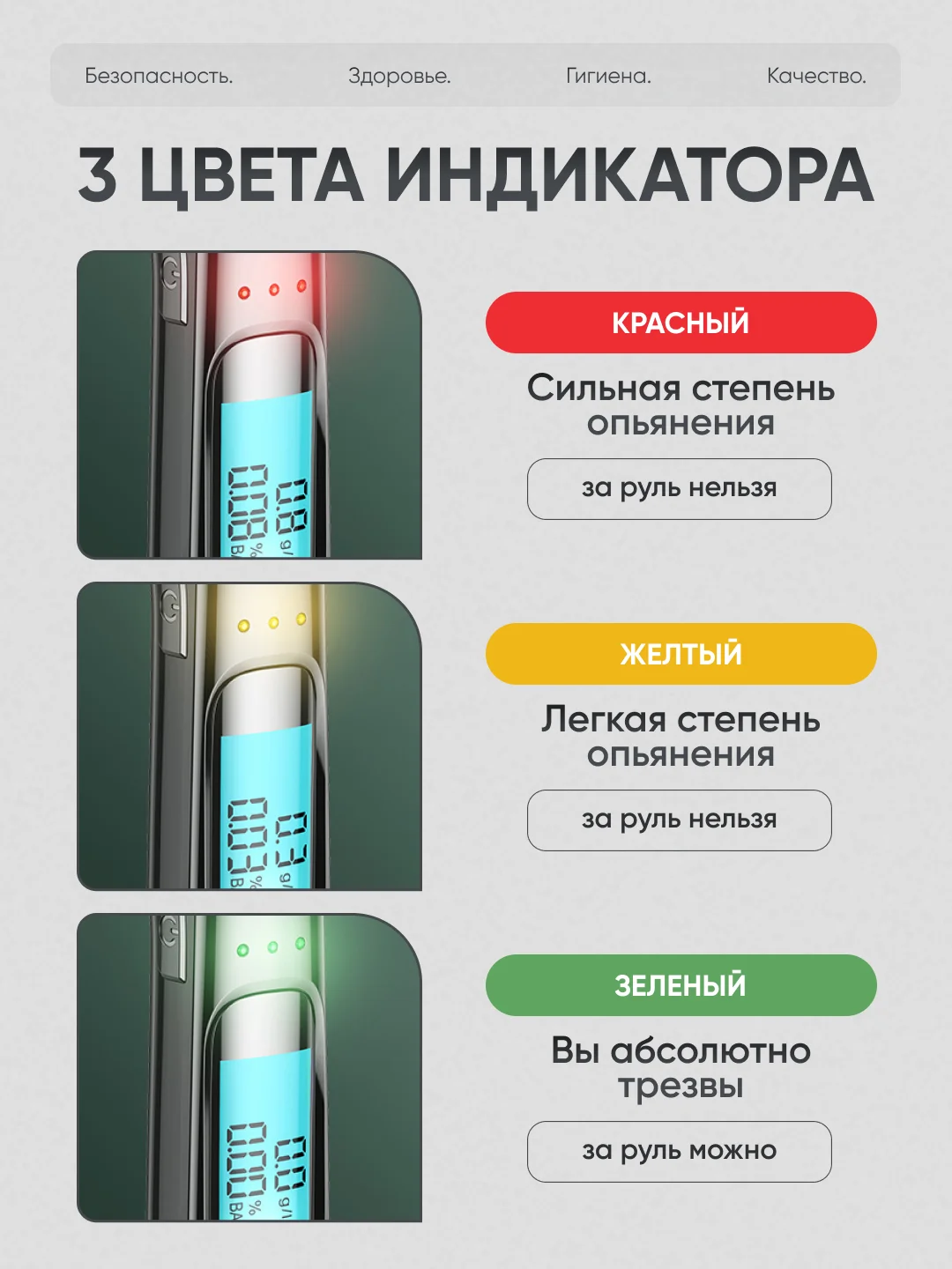 Черный алкотестер цифровой TEST PRO, алкотестер персональный, алкотестер профессиональный