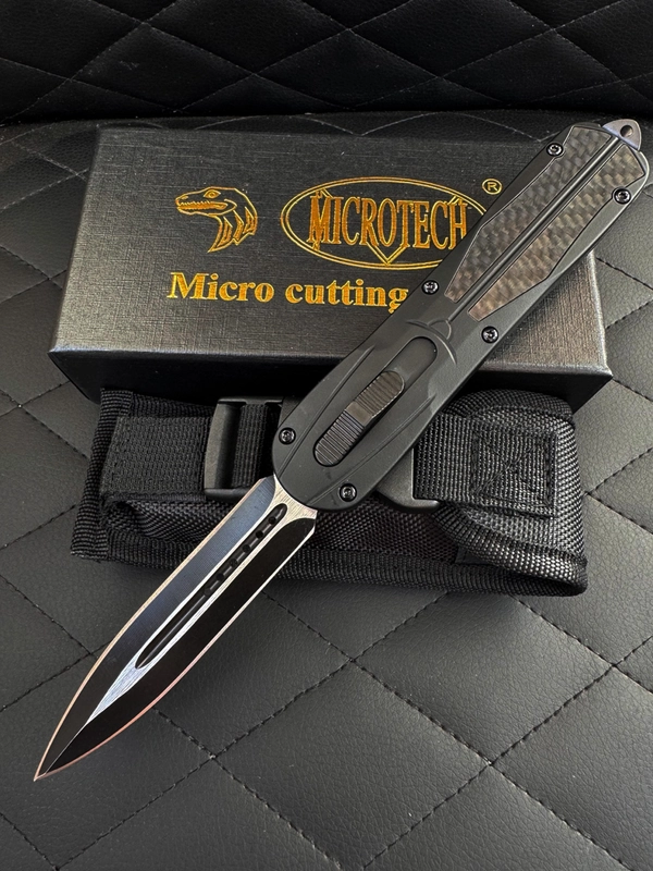 Складной нож Microtech с двусторонней заточкой, фронтально-выкидной, автоматический