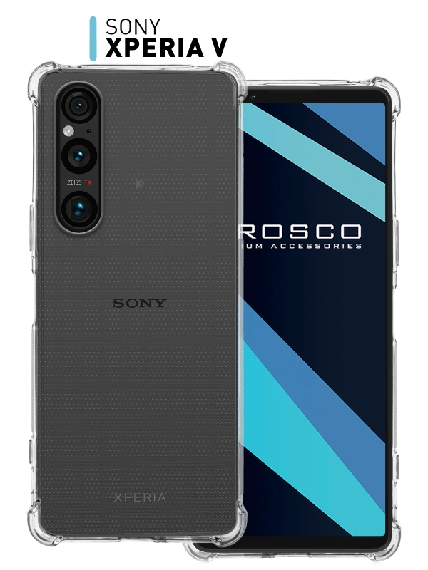 Противоударный чехол ROSCO для Sony Xperia 1 V силиконовый, с усиленными углами