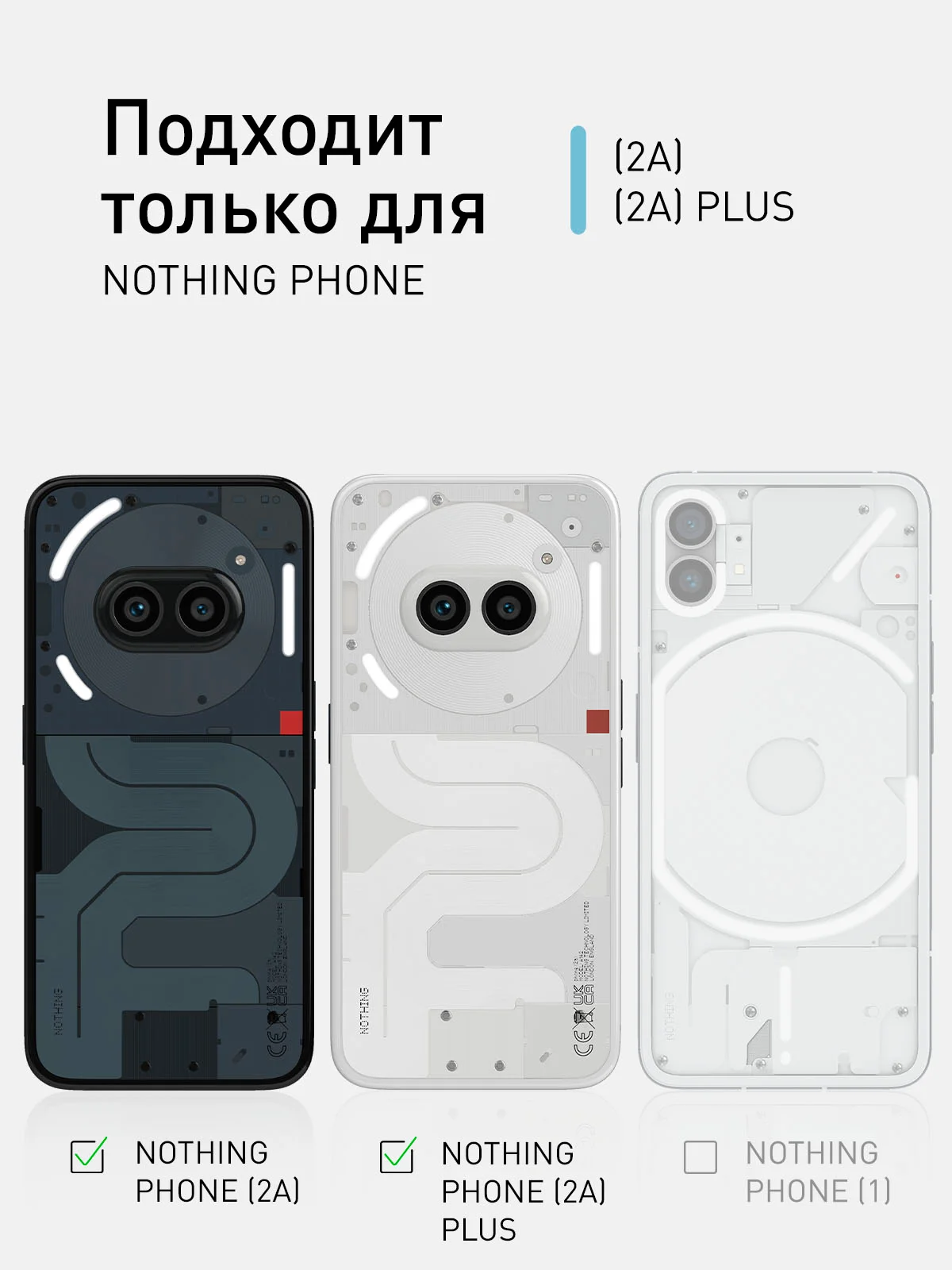 Прозрачный чехол для Nothing Phone (2a), (2a) Plus пластик с силиконовой защитой ROSCO противоударный
