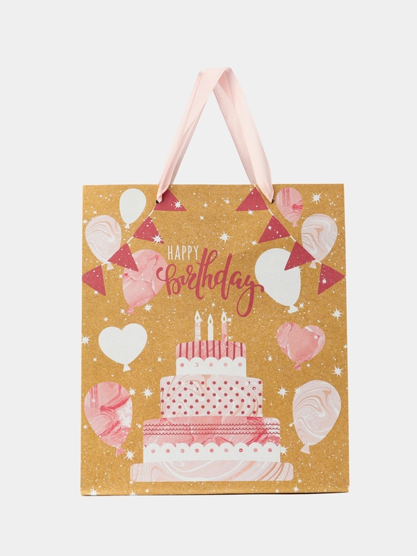 Пакет подарочный "Happy birthday", 23*27*11,5 см