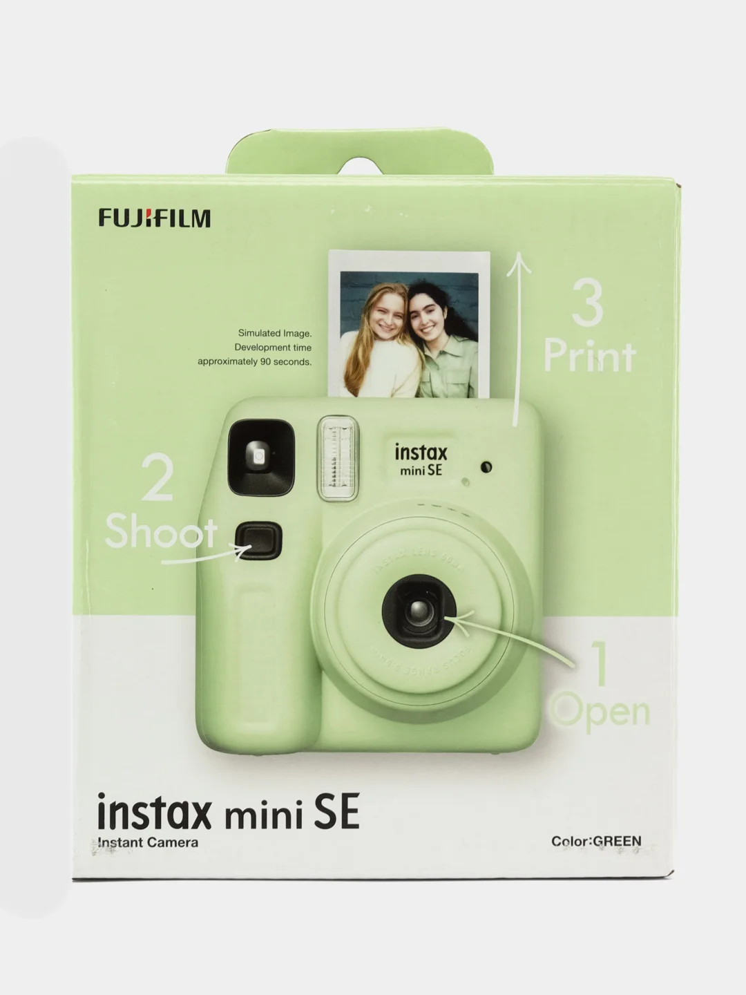 Зеленый фотоаппарат моментальной печати Fujifilm Instax Mini SE