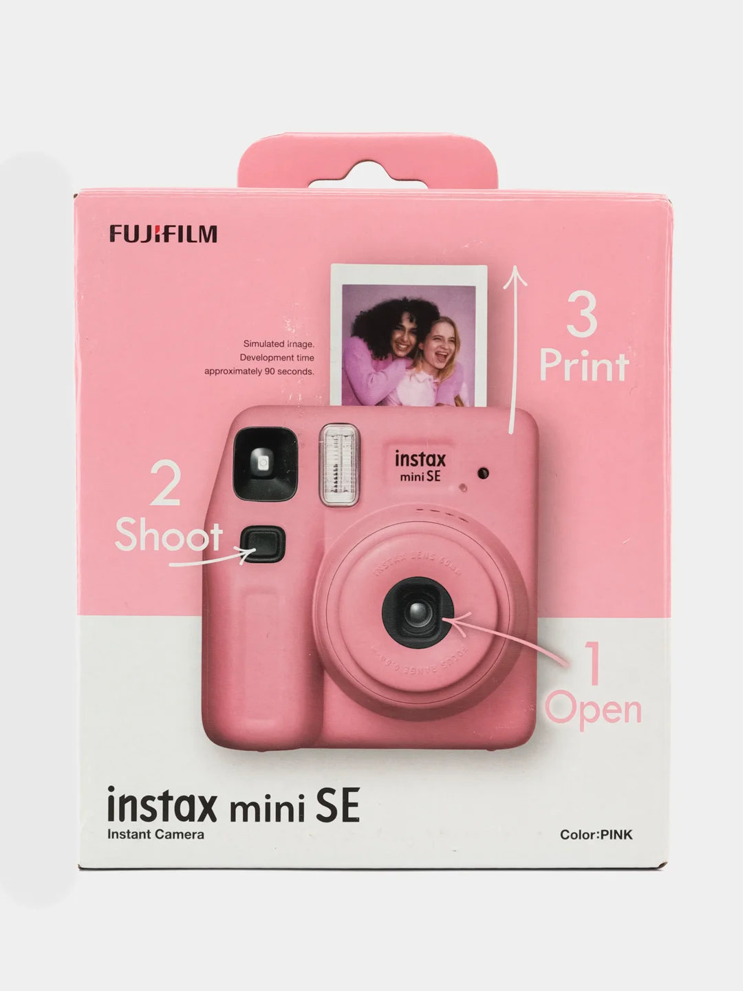 Розовый фотоаппарат моментальной печати Fujifilm Instax Mini SE