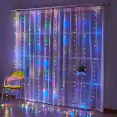 Гирлянда Занавеска, прямые, 3 м, цветная 320LED 220В