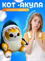 Мягкая игрушка Кот акула плюшевая 25см