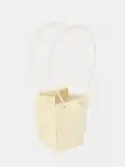 Лимонный подарочный пакет/ Корзинка для цветов / подарков Ваза для цветов складная, в клеточку