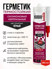 Нейтральный силиконовый высокотемпературный герметик, 280 мл, черный