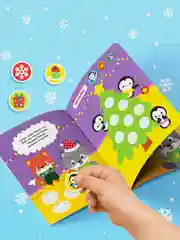 Бежевый книжка с наклейками кружочками Приходи, Новый год!