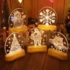Алый ночник, новогодний светильник светодиодный 3D, LED, от батареек или USB. 3D лампа. Ночник