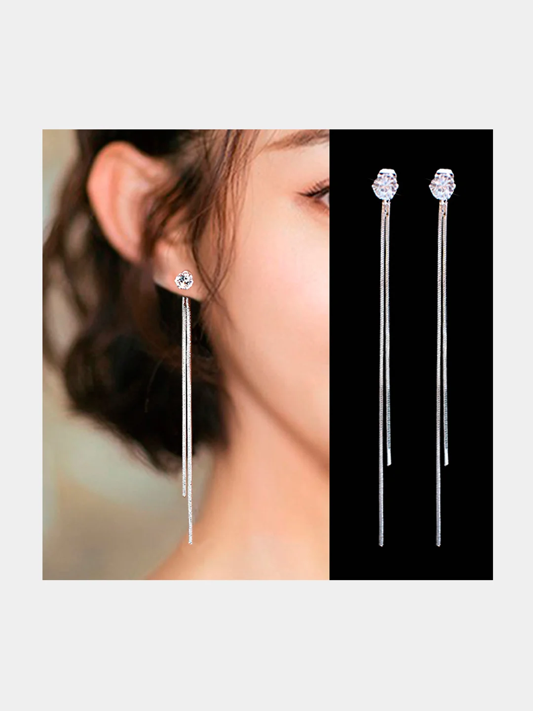 Серебряный серьги женские бижутерия