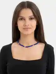 Синий бусы-чокер в стиле Бохо (Boho) из каучука, унисекс, 10 цветов
